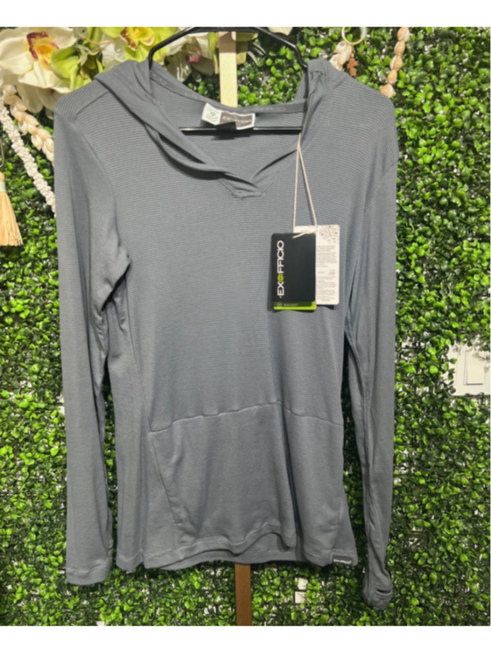Exofficio Lumen Hoody Steel Onyx Insect Shield BugAway Repellent Apparel XS